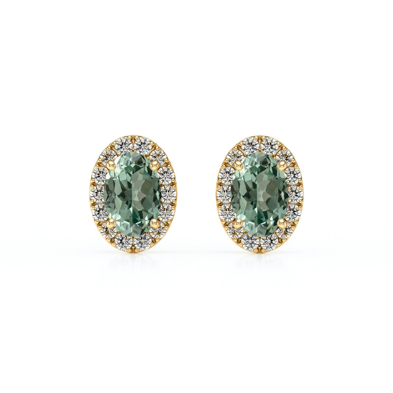 Boucles d’oreilles saphir vert et diamant Coup de Foudre - 3
