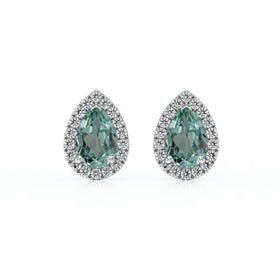 Boucles d’oreilles saphir vert et diamant Coup de Foudre - 4