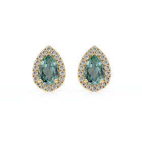Boucles d’oreilles saphir vert et diamant Coup de Foudre - 4