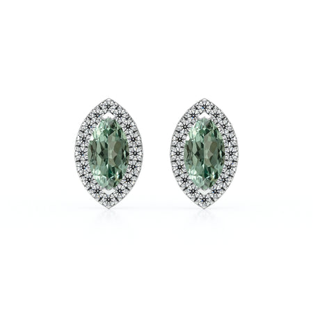 Boucles d’oreilles saphir vert et diamant Coup de Foudre - 5