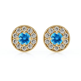Boucles d’oreilles topaze et diamant Coup de Foudre - 1