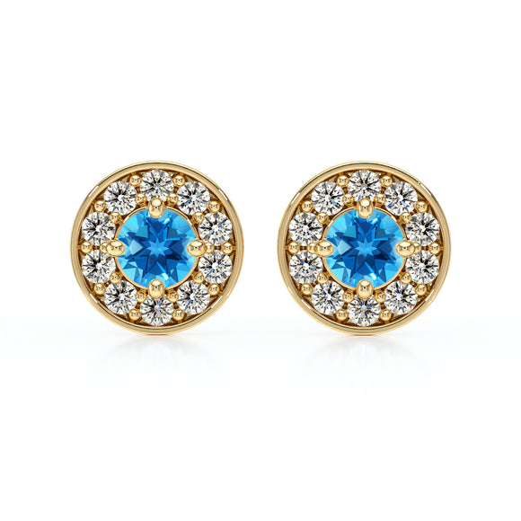 Boucles d’oreilles topaze et diamant Coup de Foudre - 1