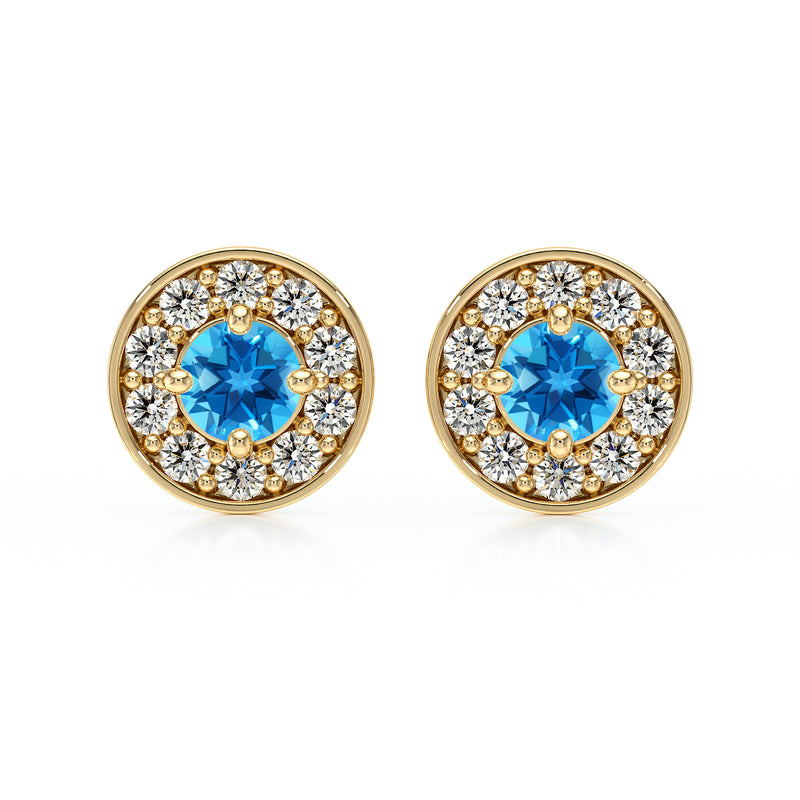 Boucles d’oreilles topaze et diamant Coup de Foudre - 1