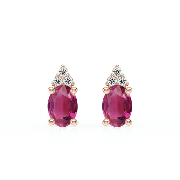 Boucles d'oreilles tourmaline diamant Coucher de Soleil - 5