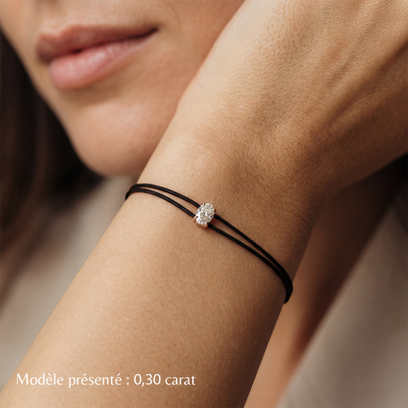 Bracelet cordon saphir rose Lune de miel - 5