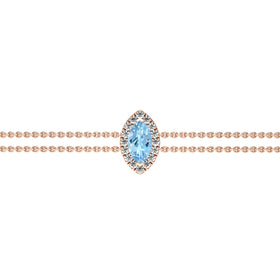 Bracelet aigue-marine entourage diamant Coup de Foudre - 2