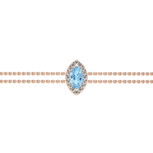 Bracelet aigue-marine entourage diamant Coup de Foudre - 2