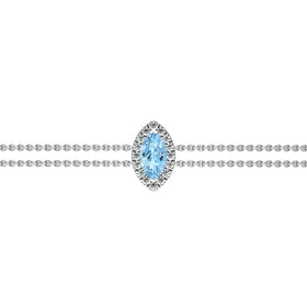 Bracelet aigue-marine entourage diamant Coup de Foudre - 2