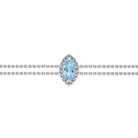 Bracelet aigue-marine entourage diamant Coup de Foudre - 2