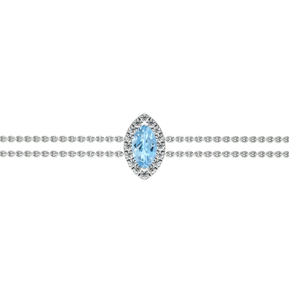 Bracelet aigue-marine entourage diamant Coup de Foudre - 2