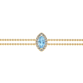 Bracelet aigue-marine entourage diamant Coup de Foudre - 2