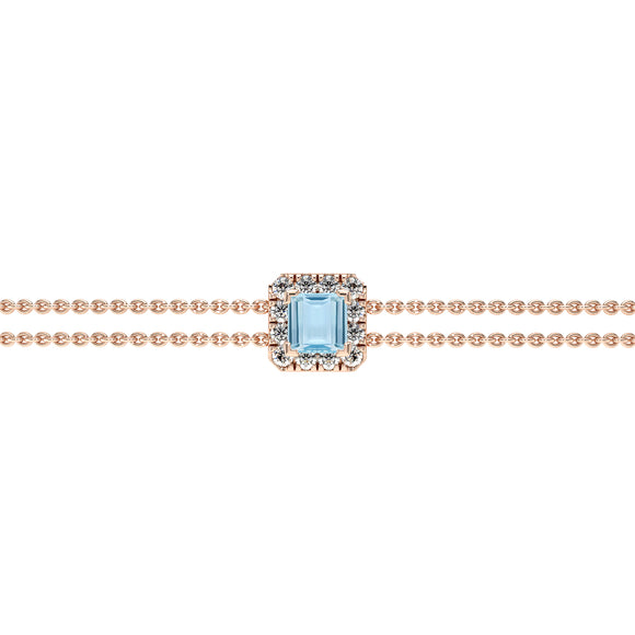 Bracelet aigue-marine entourage diamant Coup de Foudre - 3