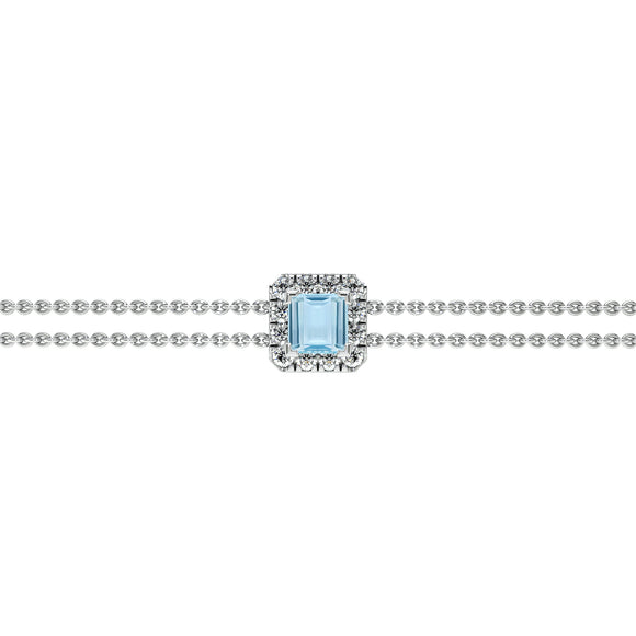 Bracelet aigue-marine entourage diamant Coup de Foudre - 3
