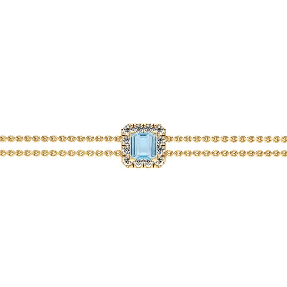 Bracelet aigue-marine entourage diamant Coup de Foudre - 3