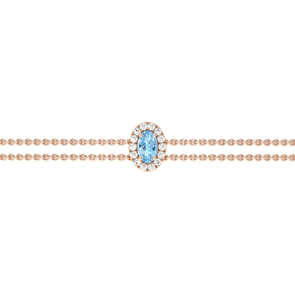 Bracelet aigue-marine entourage diamant Coup de Foudre - 4