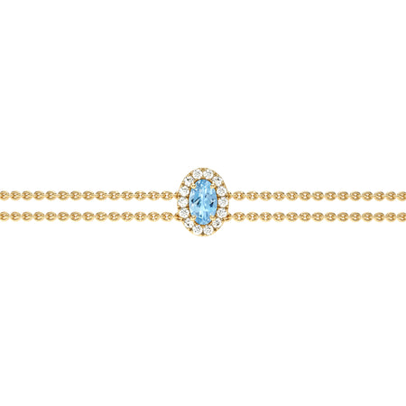 Bracelet aigue-marine entourage diamant Coup de Foudre - 4