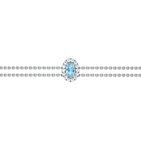 Bracelet aigue-marine entourage diamant Coup de Foudre - 4