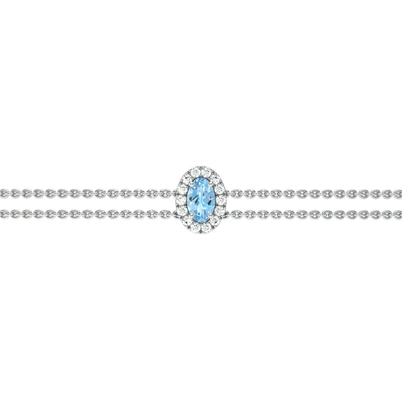 Bracelet aigue-marine entourage diamant Coup de Foudre - 4
