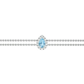 Bracelet aigue-marine entourage diamant Coup de Foudre - 5