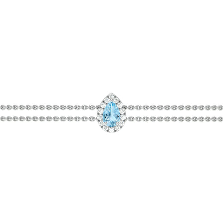 Bracelet aigue-marine entourage diamant Coup de Foudre - 5