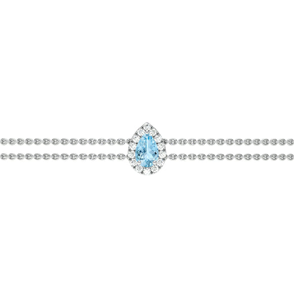 Bracelet aigue-marine entourage diamant Coup de Foudre - 5