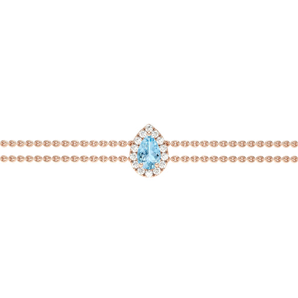 Bracelet aigue-marine entourage diamant Coup de Foudre - 5