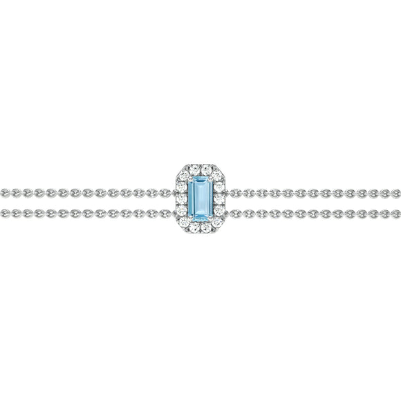 Bracelet aigue-marine entourage diamant Coup de Foudre - 6