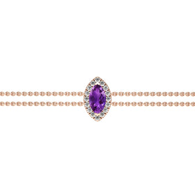 Bracelet améthyste entourage diamant Coup de Foudre - 2