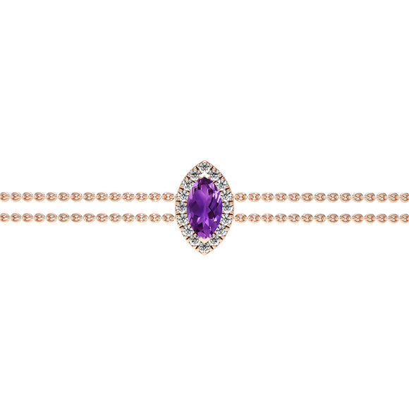 Bracelet améthyste entourage diamant Coup de Foudre - 2