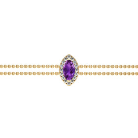 Bracelet améthyste entourage diamant Coup de Foudre - 2