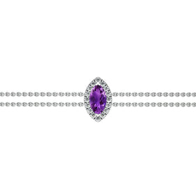 Bracelet améthyste entourage diamant Coup de Foudre - 2
