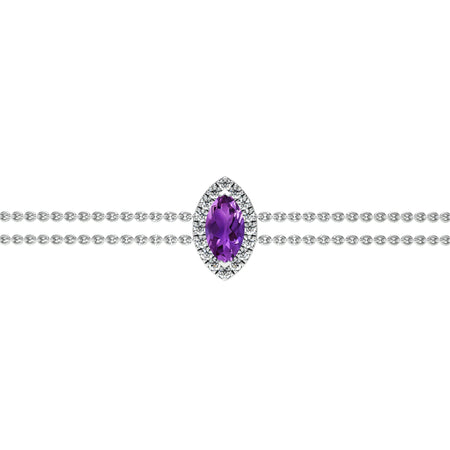 Bracelet améthyste entourage diamant Coup de Foudre - 2