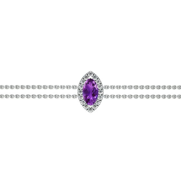 Bracelet améthyste entourage diamant Coup de Foudre - 2