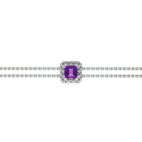 Bracelet améthyste entourage diamant Coup de Foudre - 3