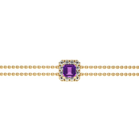 Bracelet améthyste entourage diamant Coup de Foudre - 3