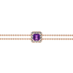 Bracelet améthyste entourage diamant Coup de Foudre - 3