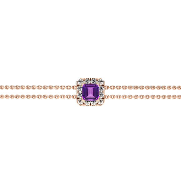 Bracelet améthyste entourage diamant Coup de Foudre - 3