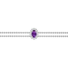Bracelet améthyste entourage diamant Coup de Foudre - 4
