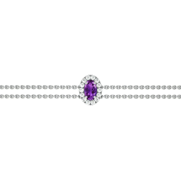 Bracelet améthyste entourage diamant Coup de Foudre - 4