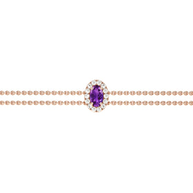 Bracelet améthyste entourage diamant Coup de Foudre - 4