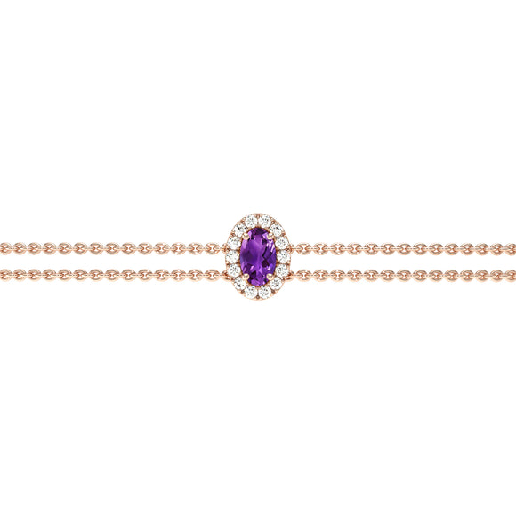 Bracelet améthyste entourage diamant Coup de Foudre - 4