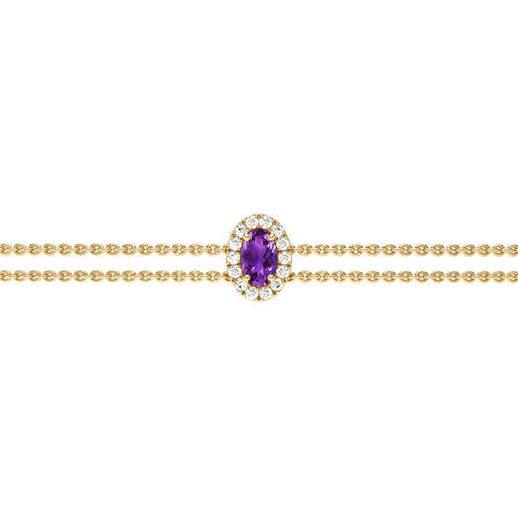 Bracelet améthyste entourage diamant Coup de Foudre - 4