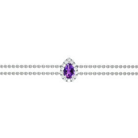 Bracelet améthyste entourage diamant Coup de Foudre - 5