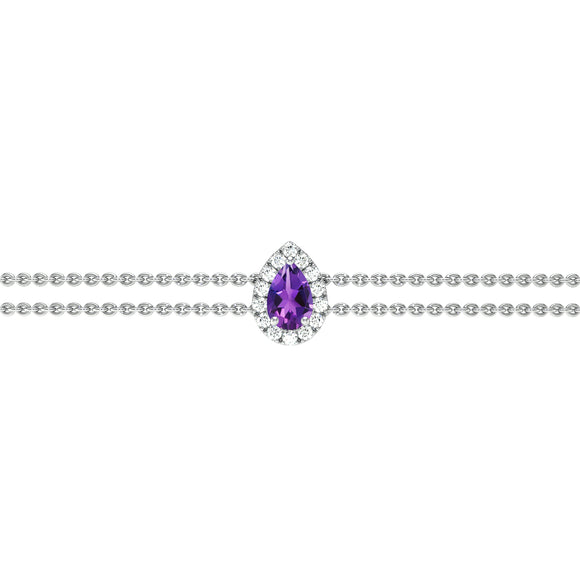 Bracelet améthyste entourage diamant Coup de Foudre - 5
