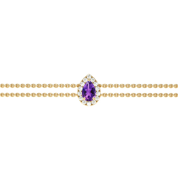 Bracelet améthyste entourage diamant Coup de Foudre - 5