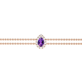 Bracelet améthyste entourage diamant Coup de Foudre - 5
