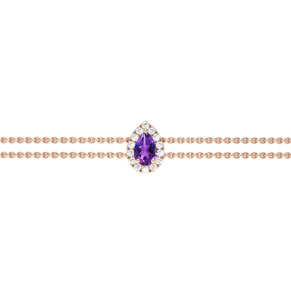 Bracelet améthyste entourage diamant Coup de Foudre - 5