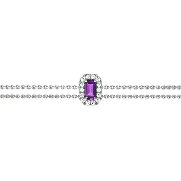 Bracelet améthyste entourage diamant Coup de Foudre - 6