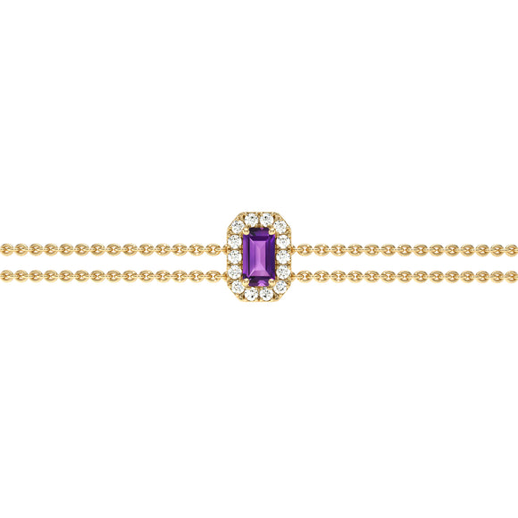 Bracelet améthyste entourage diamant Coup de Foudre - 6