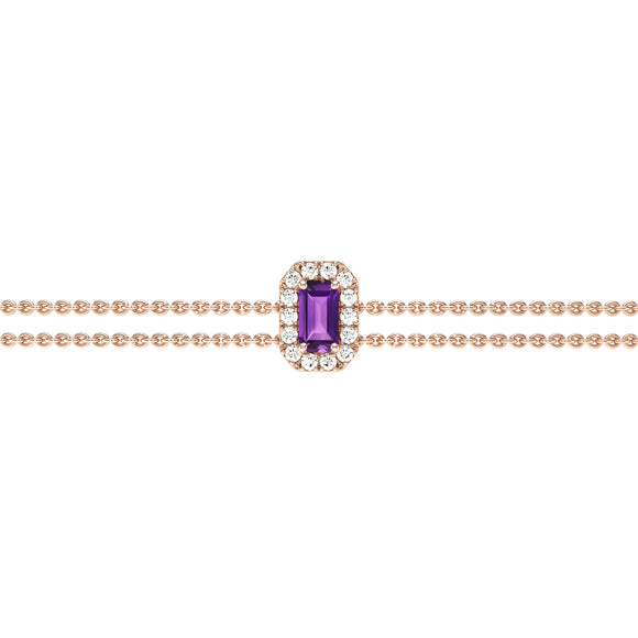 Bracelet améthyste entourage diamant Coup de Foudre - 6